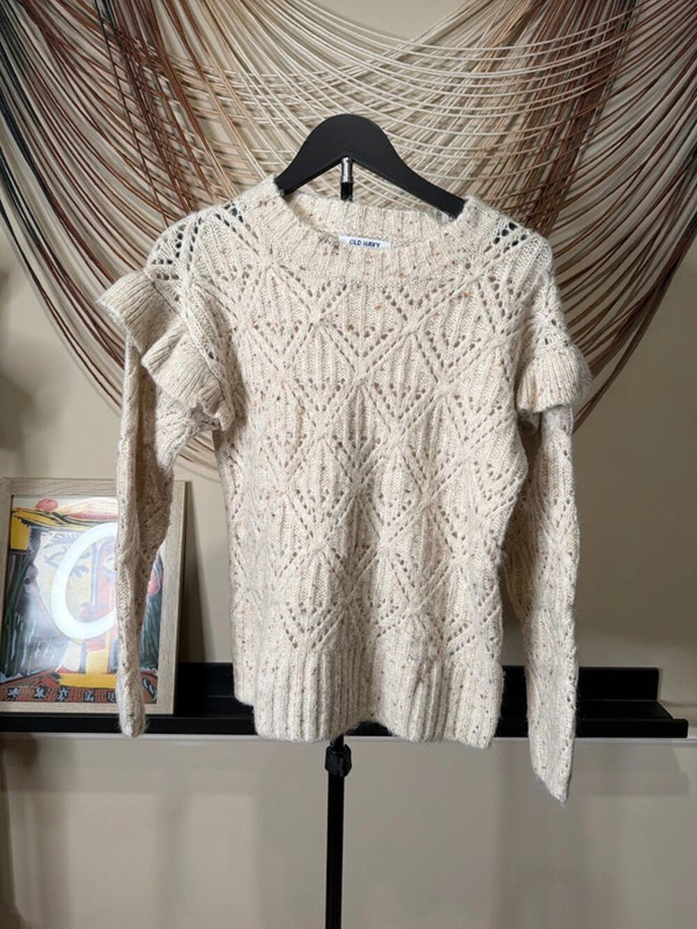 Old Navy ruffle sleeve shoulder top XS 2371
